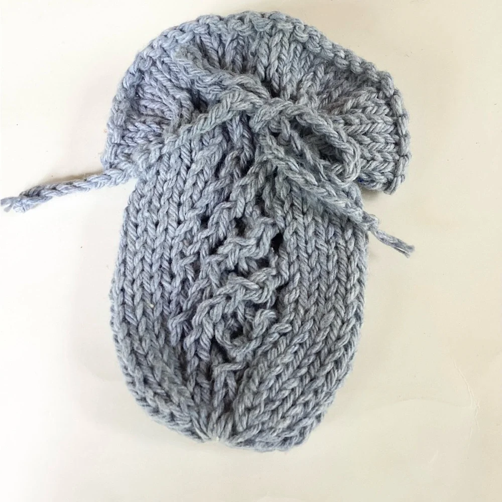 Soap Saver Bag Pouch Hand Crafted Denim Blue Cotton Bath Essential Exfoliating